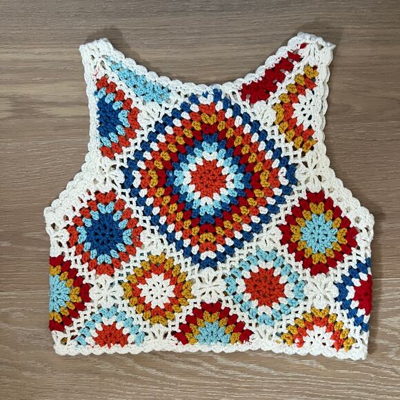 Altr'd State The Blossom Crochet Sleeveless Crop Tank Top XS - Picture 4 of 6